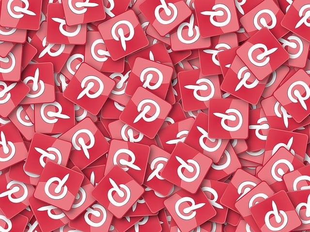 A stack of Pinterest logos, computer generated